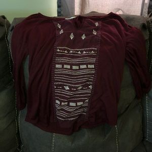 Maroon half sleeve shirt